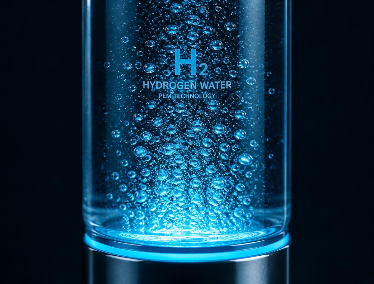 Hydrogen bubbles generated inside the bottle